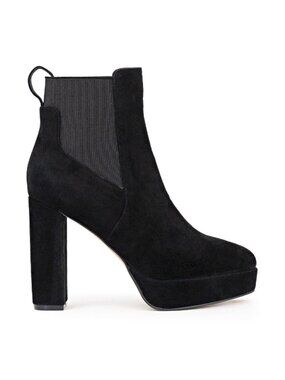 Edward Meller Filippo Raphael URSA110 Black Suede Platform Ankle Boots W Size 37